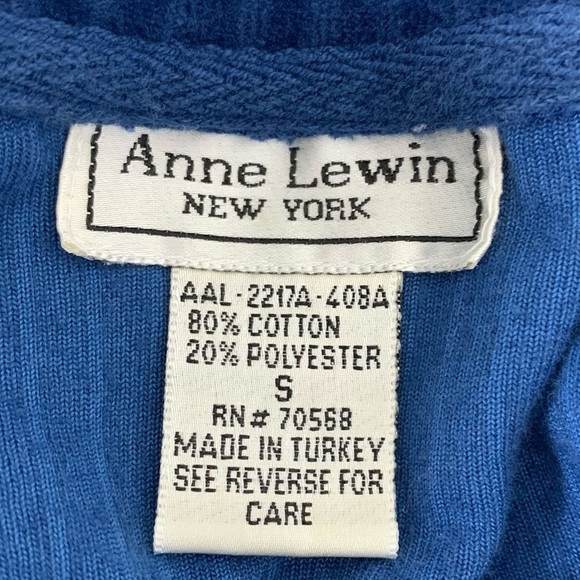 Vintage Ribbed Velour Blue 3/4 Zip Long Sleeve Shirt Sz S Mock Neck - Picture 3 of 17